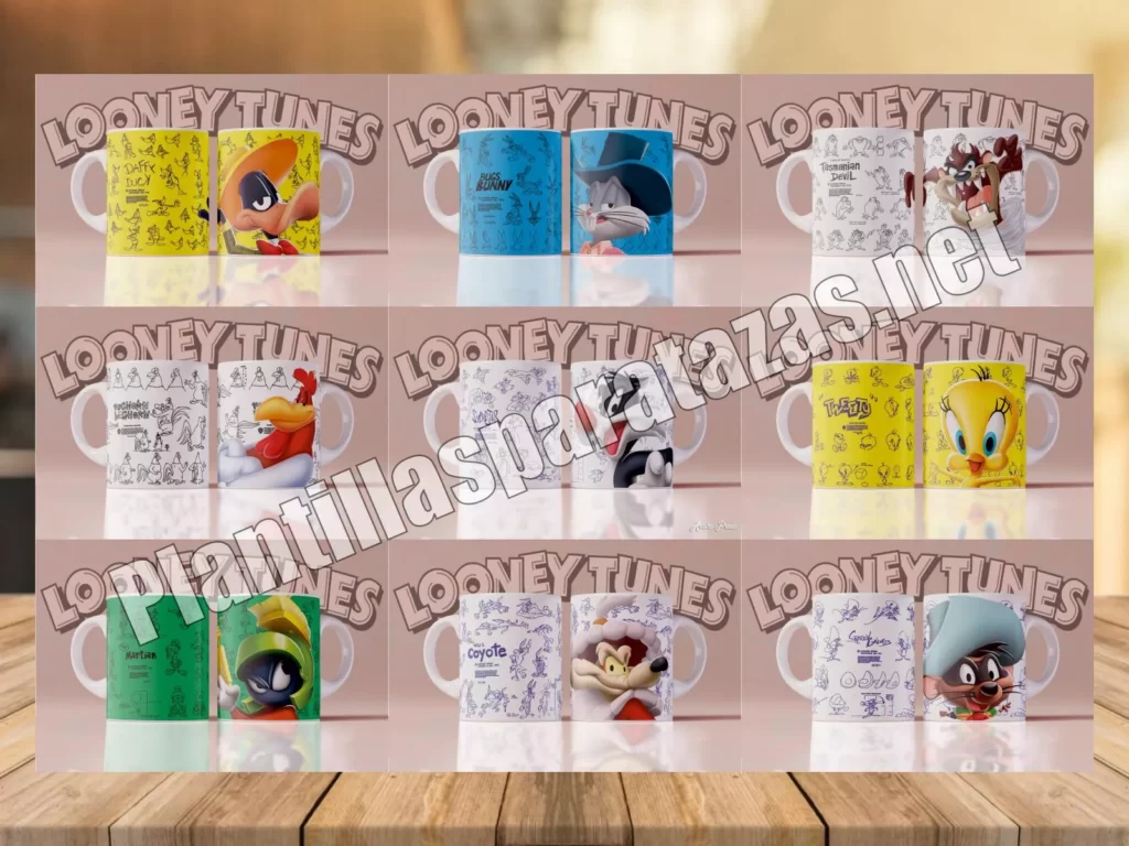 Plantillas Para Sublimar Tazas De Personajes De Looney Tunes