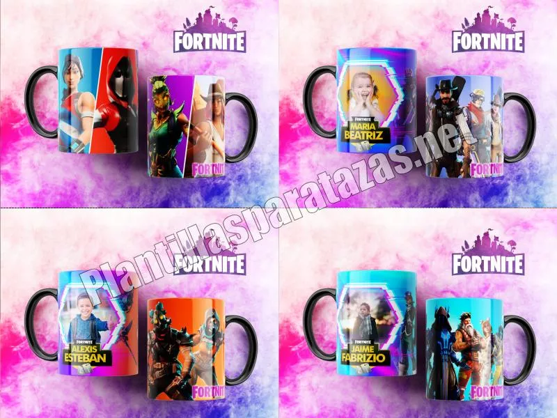 Mockups plantillas para tazas fortnite, permite colocar foto y cambiar nombre