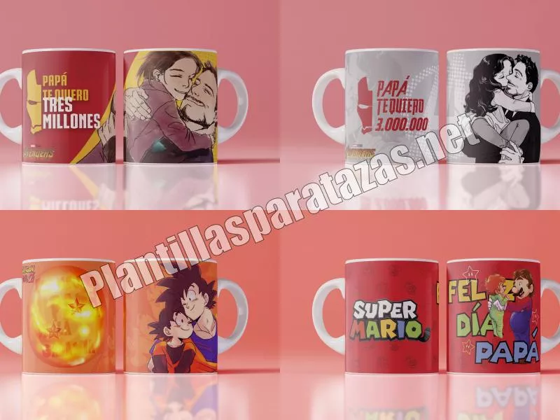 mockup plantillas para tazas día del padre