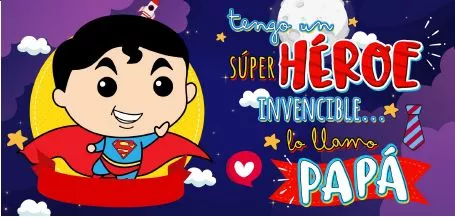 Plantilla para taza sublimada de superpapá superman, tengo un super geroe invencible lo llamo papá