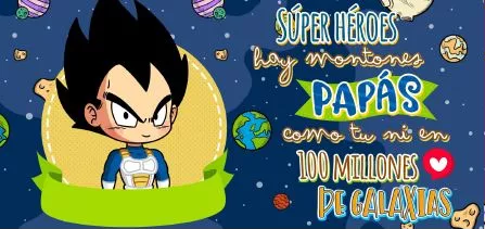Plantilla para taza sublimada de superpapá Vegeta, super héroes hay montones papás como tu ni en 100 millones de galaxias