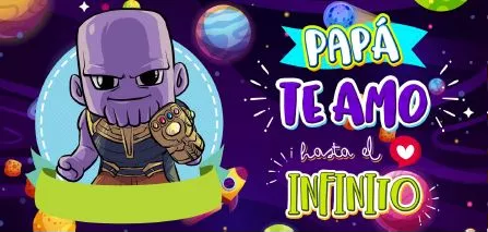 Plantilla para taza sublimada de superpapá Kronos, papá te amo hasta el infinito