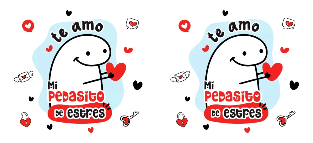 plantillas para tazas del día del amor y la amistad - te amo mi pedasito de estres