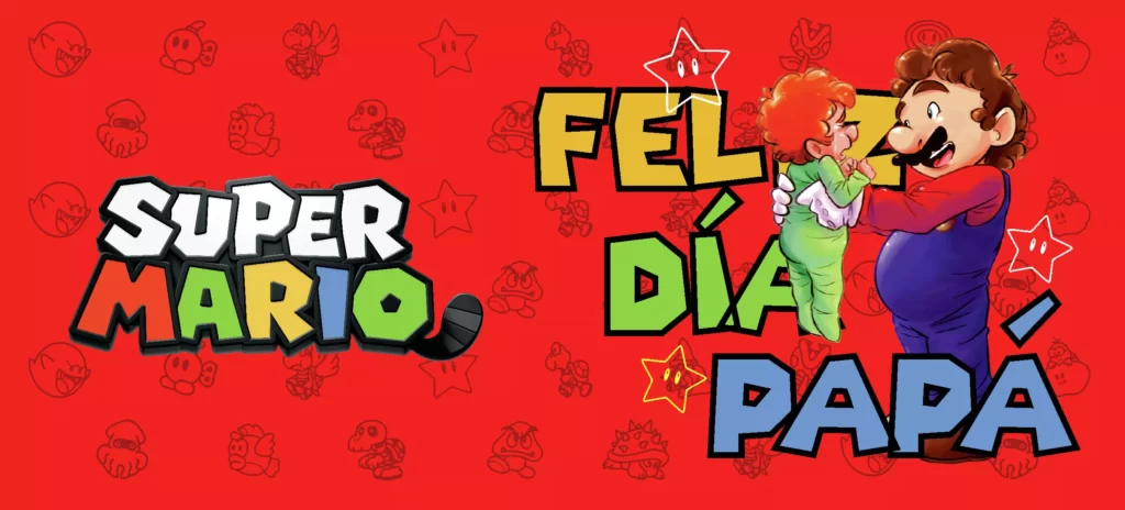 plantillas para tazas día del padre, super mario, feliz día papá