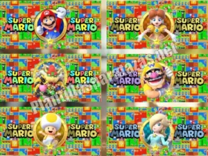 mockups de plantillas para tazas de super mario, basadas en la película 2023