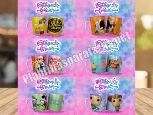 Mockups de plantillas para tazas de Best Friends Forever