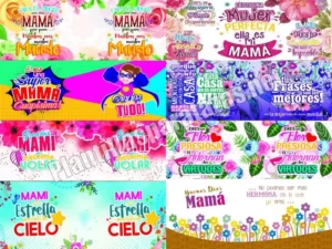 mockups de plantillas para tazas de día de la madre con frases