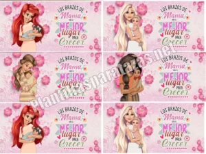 Mockups plantillas para tazas del día de las madres con princesas de Disney
