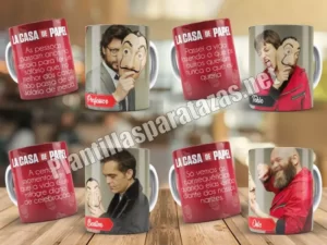 plantillas para tazas de la casa de papel con actores