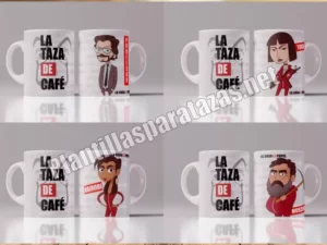plantillas para tazas de la casa de papel en caricatura