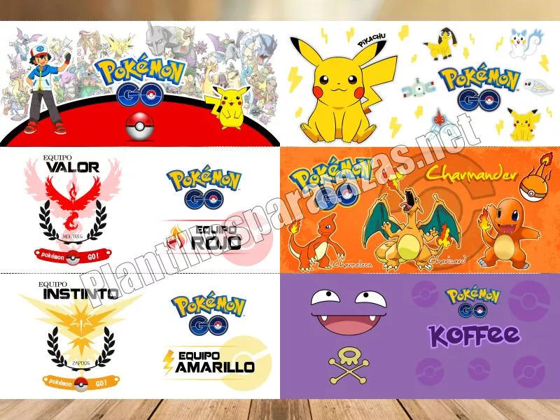 ▷ Diseños Plantillas para Sublimar Tazas de Pokemon