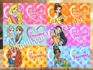 plantillas para tazas de princesas de Disney