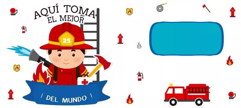 plantillas para tazas aqui toma bombero
