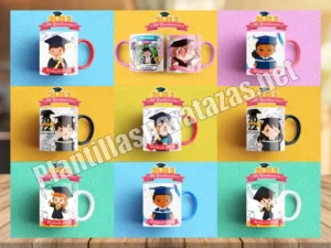 Mockups de plantillas para tazas de mi graduación