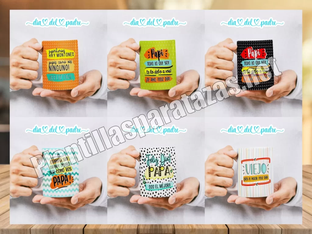 mockups con diseños de plantillas para tazas del día del padre