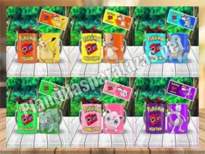 mockups de plantillas para tazas de pokemones