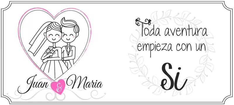 plantillas para tazas de bodas - toda aventura empieza con un si