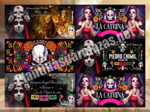 Lee más sobre el artículo 6 plantillas para tazas de día de los muertos con Catrinas