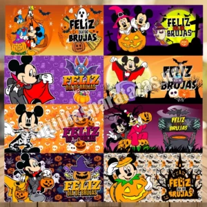 Plantillas para tazas de Halloween con Mikie Mouse