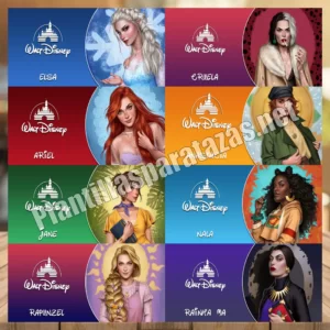 Plantillas para tazas de las princesas modernas de Disney
