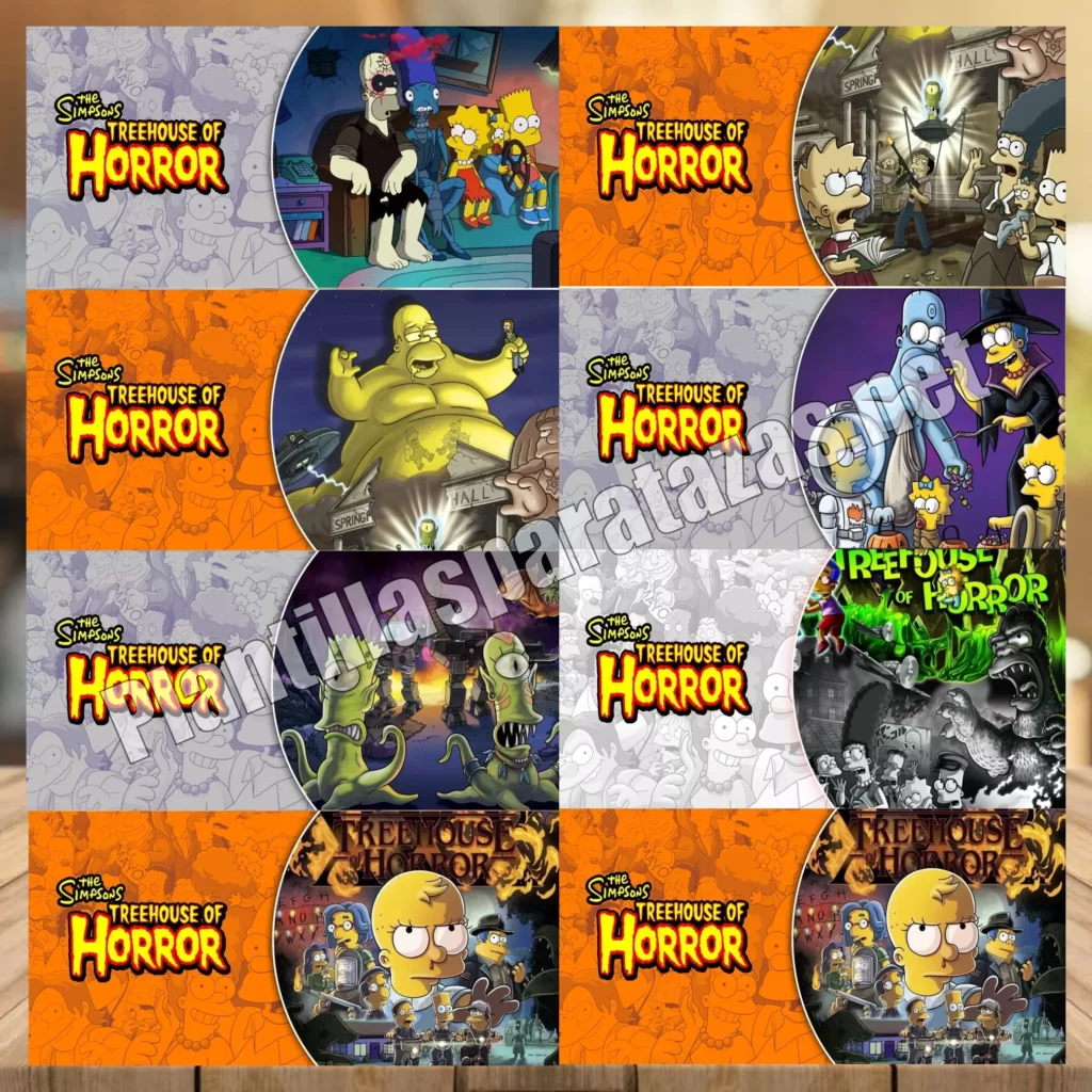 Plantillas para tazas de Los Simpsons en Halloween - The Treehouse Of Horror