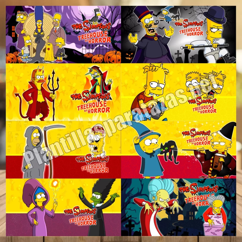 Plantillas para tazas de Los Simpsons en Halloween - The Treehouse Of Horror