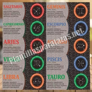 pack de plantillas para sublimar tazas del zodiaco