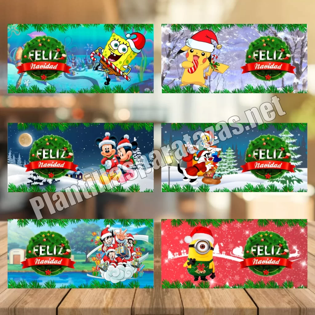 pack de plantillas navideñas para tazas