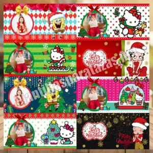 pack de diseños navideños para tazas con personajes de caricatura