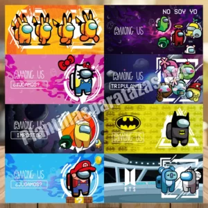 pack de diseños para sublimar tazas among us