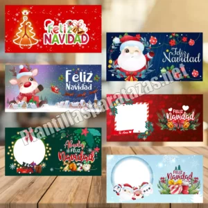 Diseño Plantilla Tazas Feliz Navidad 3D Navideñas Papá Noel