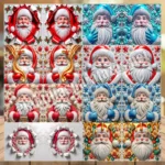Paquete de plantillas para tazas de Santa Claus con efecto 3D