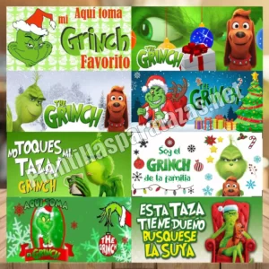 Lee más sobre el artículo Diseños para Tazas Navideñas del Grinch para una Navidad Divertida 🎄✨