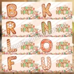paquete de plantillas para tazas navideñas con las letras del abecedario