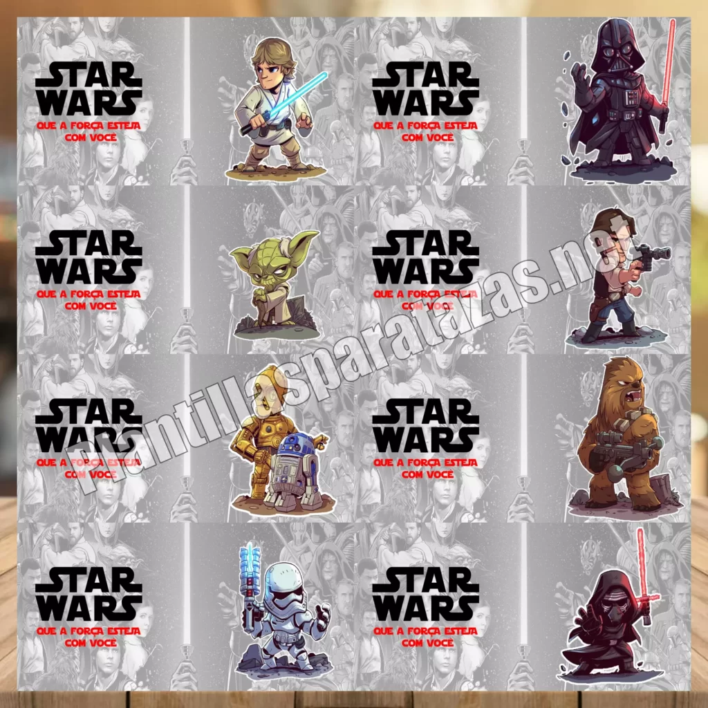 pack de plantillas para sublimar tazas de star wars