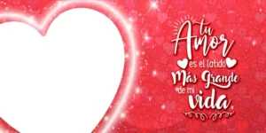 plantillas para tazas del día de los enamorados con foto - Texto: Tu amor es el latido más grande de mi vida
