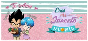 Plantillas para tazas de Dragonball para San Valentín - Eres mi insecto favorito