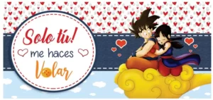 Plantillas para tazas de Dragonball para San Valentín - Solo tú me haces volar