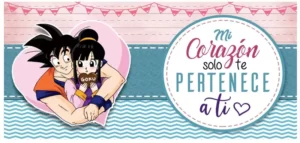 Plantillas para tazas de Dragonball para San Valentín - Mi corazón solo te pertenece a ti