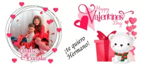 Plantillas para tazas de Feliz San Valentín - Te quiero hermano, happy Valentines Day - Permite agregar foto