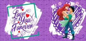 plantilla para tazas de las princesas Disney para San Valentín con Ariel
