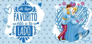 plantilla para tazas de las princesas Disney para San Valentín con Cenicienta