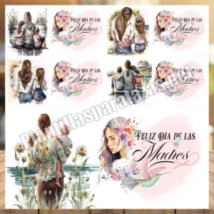 Lee más sobre el artículo Plantillas para tazas Día de la Madre en acuarela